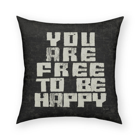 Free To Be Happy Throw Pillow