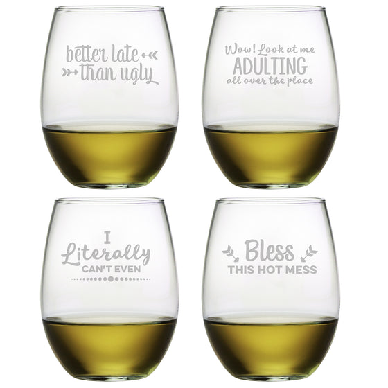 Boozily Honest Stemless Wine Glasses - Premier Home & Gifts