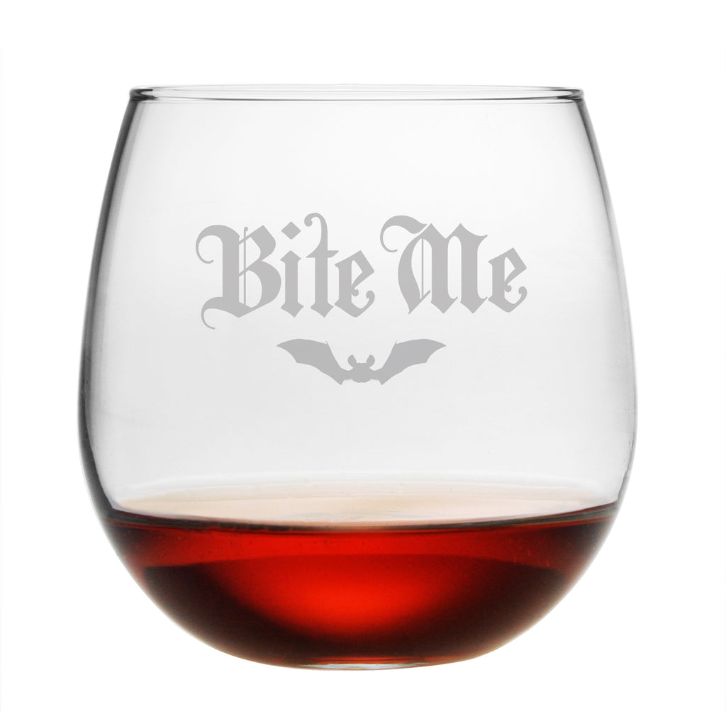 Bite Me Stemless Wine Glasses - Set of 4 | Premier Home & Gifts