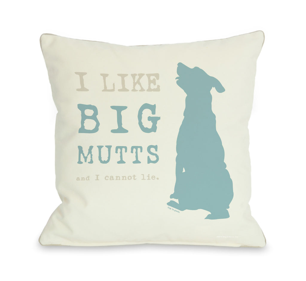 Big Mutts Throw Pillow - Cream