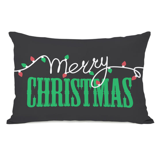 Merry Christmas Lights Lumbar Throw Pillow - Christmas Decor - Premier Home & Gifts