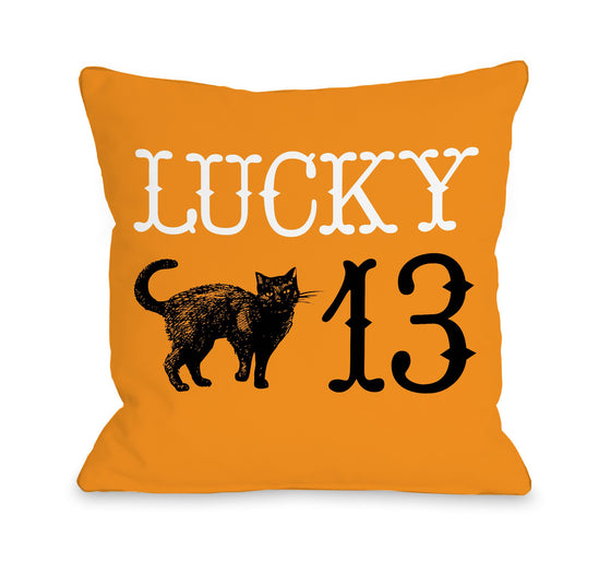 Lucky 13 Throw Pillow - Halloween Throw Pillow - Premier Home & Gifts