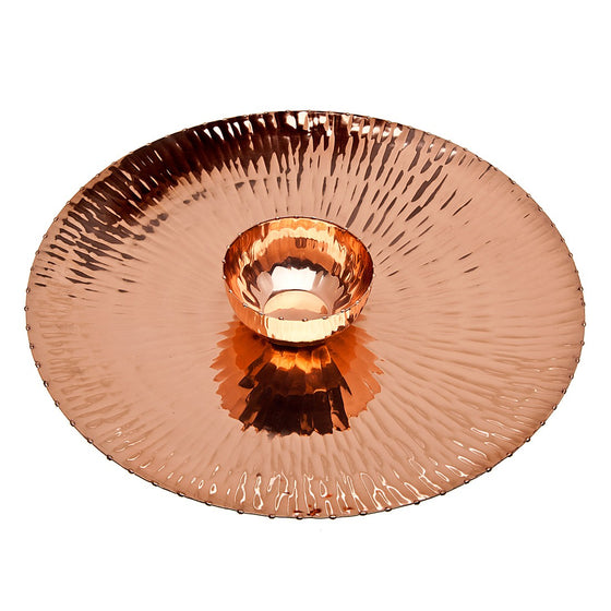 C'est Hammered Copper Chip and Dip Set - Appetizer Tray Serving Platter - Premier Home & Gifts