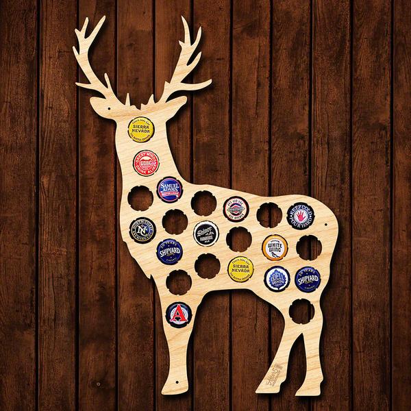 Deer Beer Cap Sign - Cabin Gifts - Lake House Gifts - Hunting