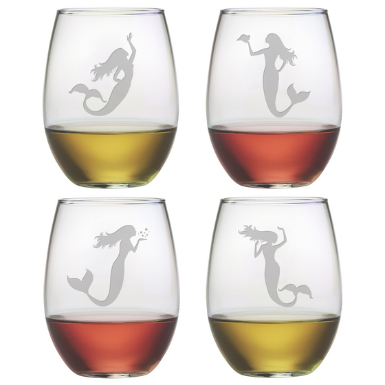 Mermaids Stemless Wine Glasses