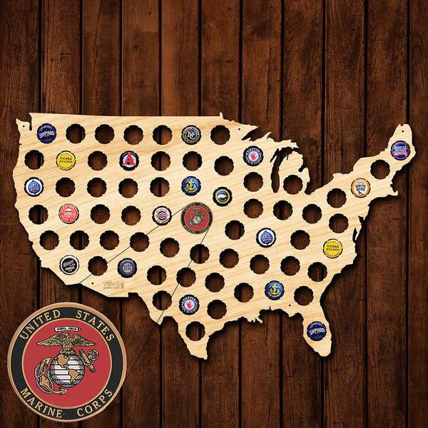 Marine Corps Beer Cap Sign - Premier Home & Gifts
