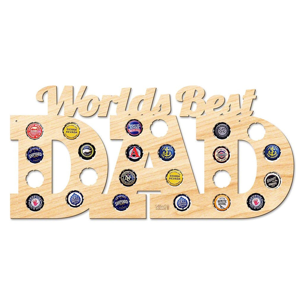 World's Best Dad Beer Cap Sign - Premier Home & Gifts