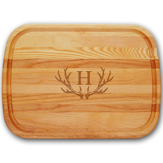 Antler Initial Personalized Serving Wood Board - Premier Home & Gifts