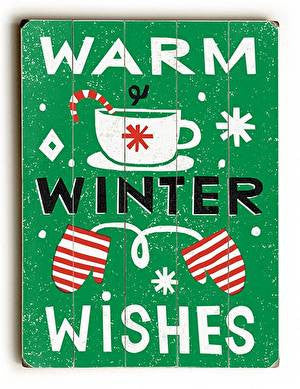 Warm Winter Wishes Wood Sign