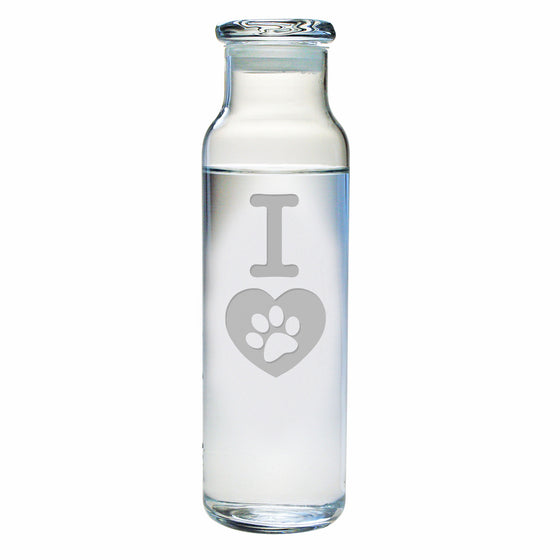  I Heart Paw Water Bottle with Lid