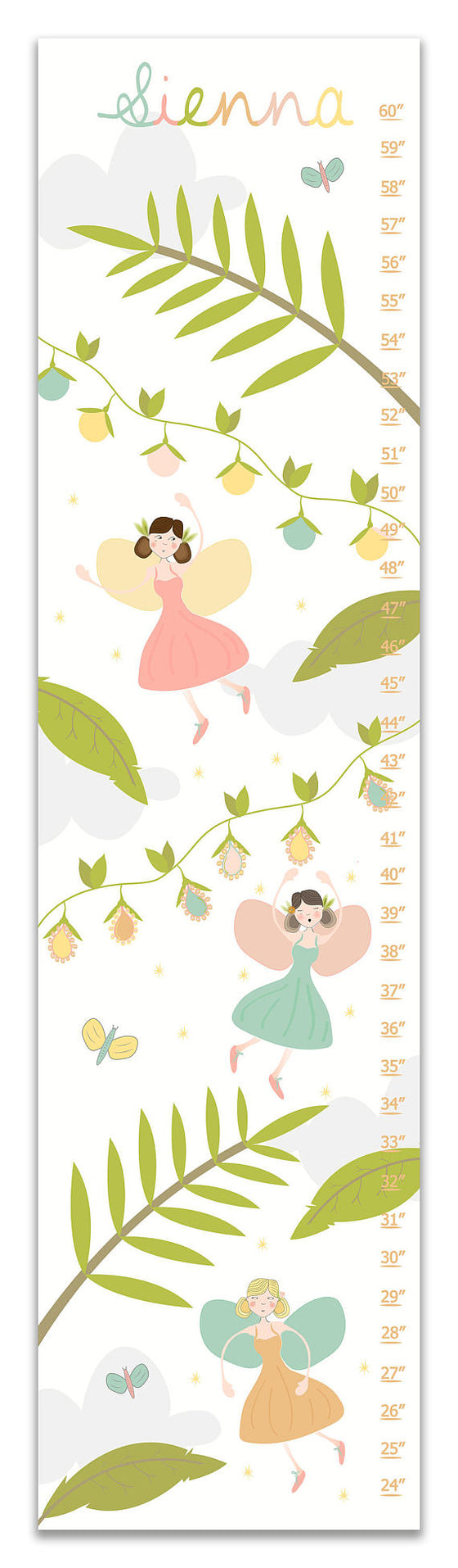 Woodland Fairy Personalized Growth Chart - Nursery Decor - Baby Gifts