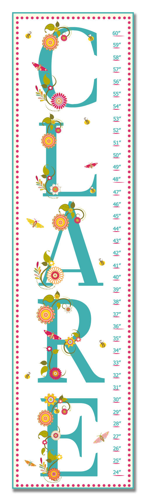 Name Personalized Growth Chart - Nursery Decor - Baby Shower Gifts