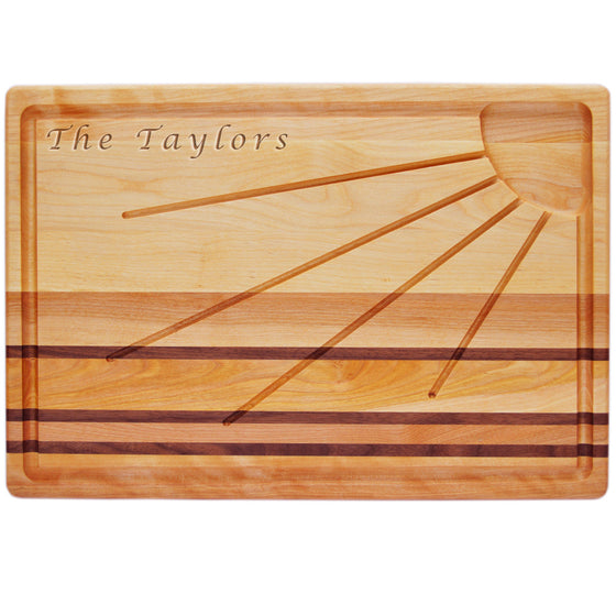 Sunburst Carving Board with Name