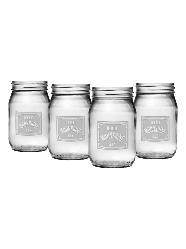 Moonshine Drinking Jars ~ Set of 4