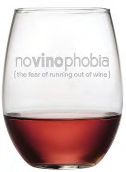 NoVinoPhobia Stemless Wine Glasses - Set of 4