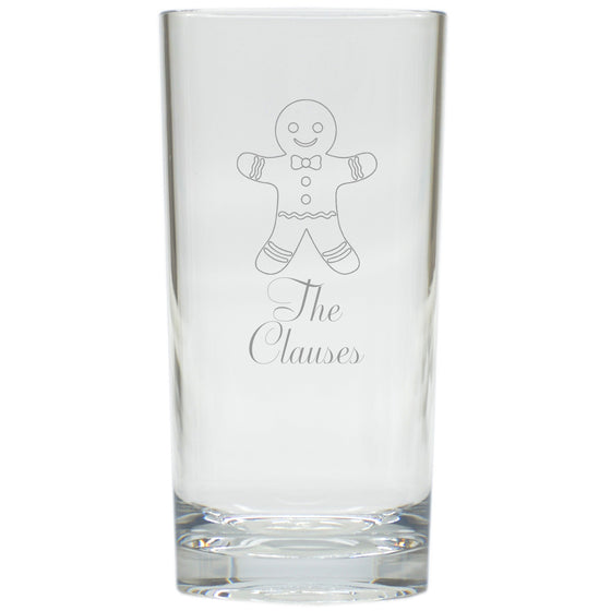 Gingerbread Man Highball Glasses ~ Set of 6 ~ Personalized