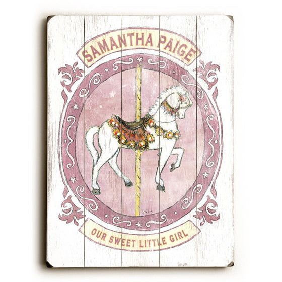 Carousel Horse Wood Sign - Personalized