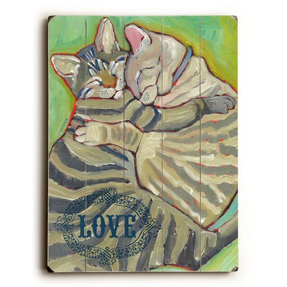 Kitty Cuddle Wood Sign