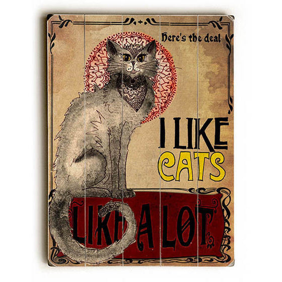 I Like Cats Wood Sign