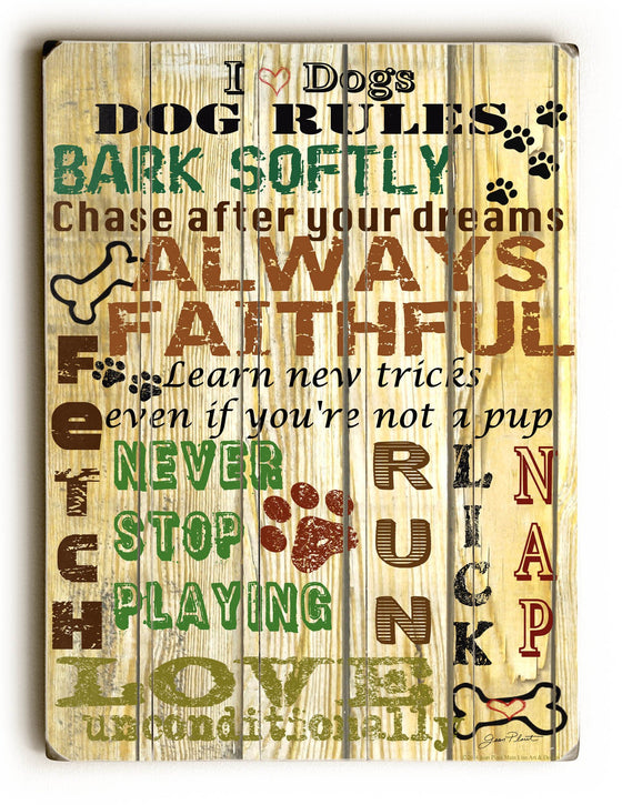 Love Dogs Planked Wood Sign