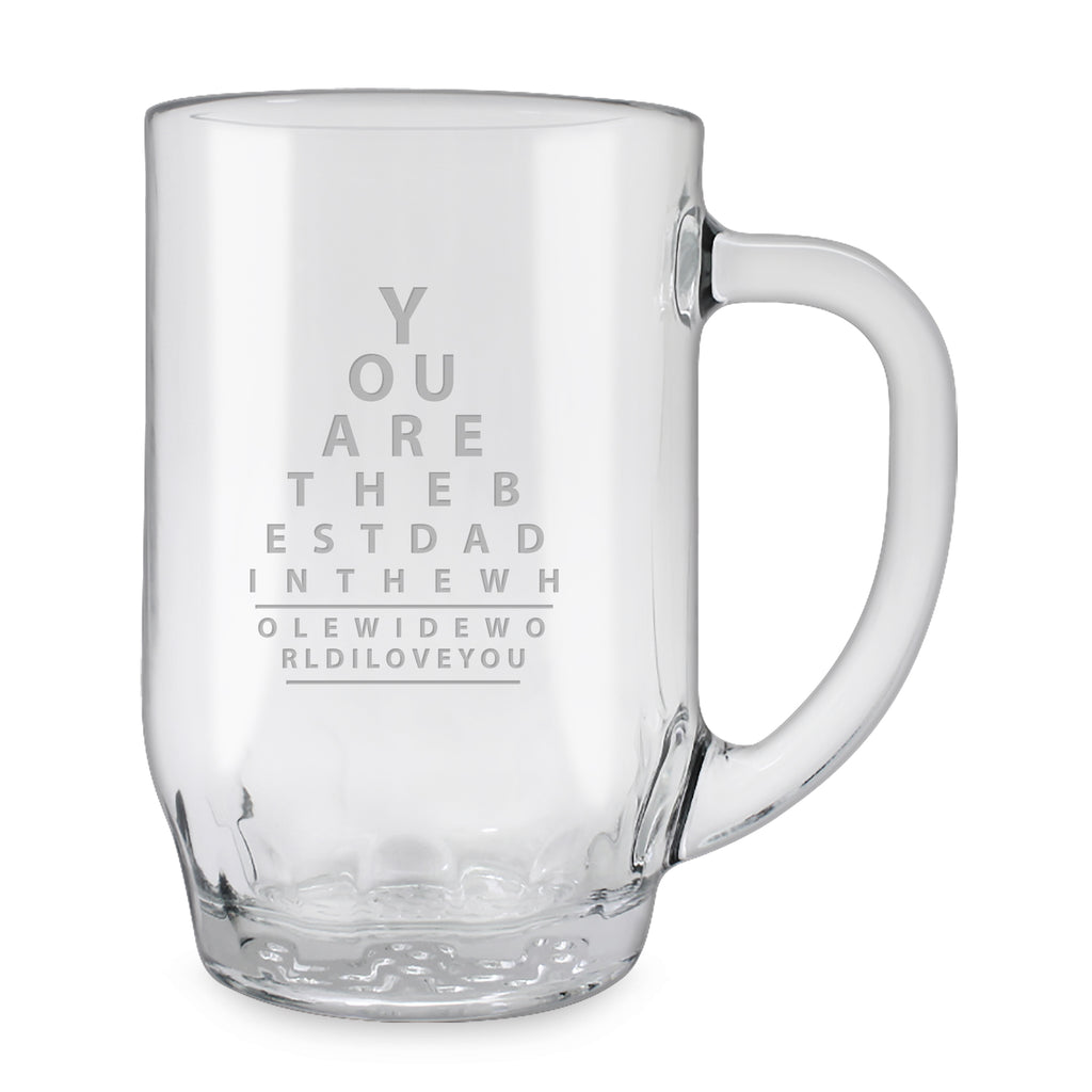 Dad Eye Chart Glass Mugs - Gifts for Father's Day - Gifts for Dad