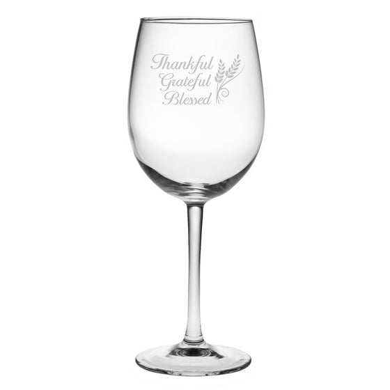 Thankful Wine Glasses ~ Set of 4