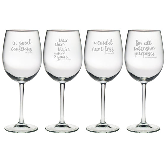 Grammar Police Wine Glasses - Premier Home & Gifts