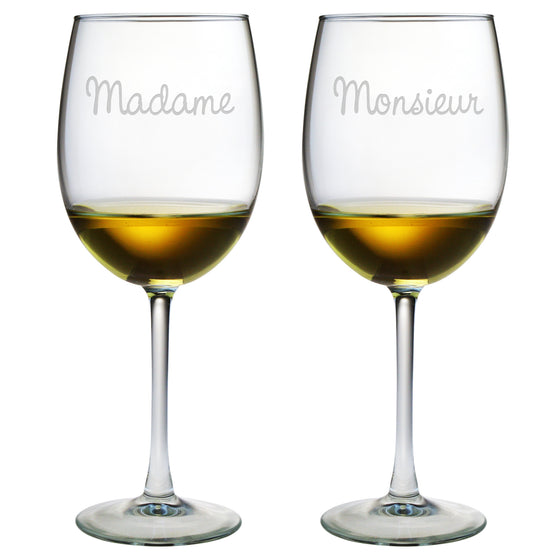 Madame & Monsieur Wine Glasses