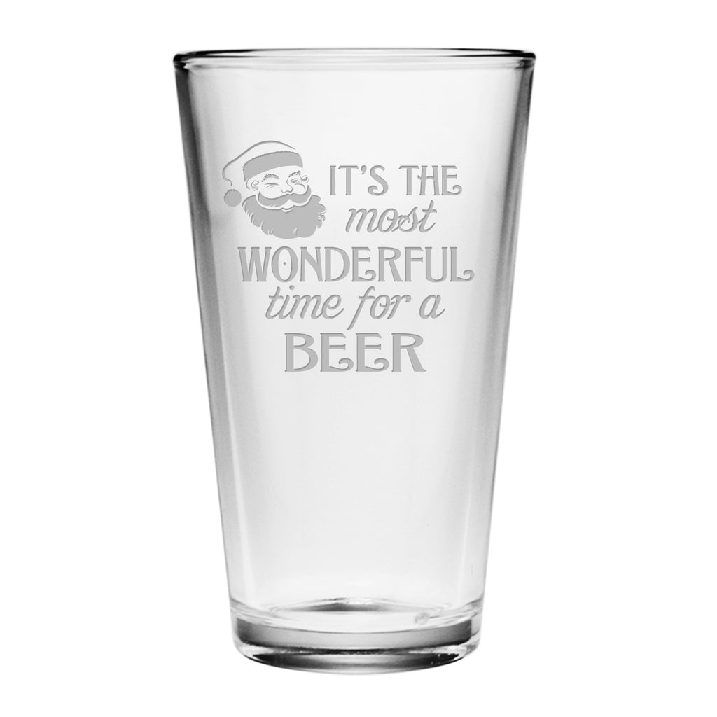Most Wonderful Time Pint Glasses ~ Set of 4