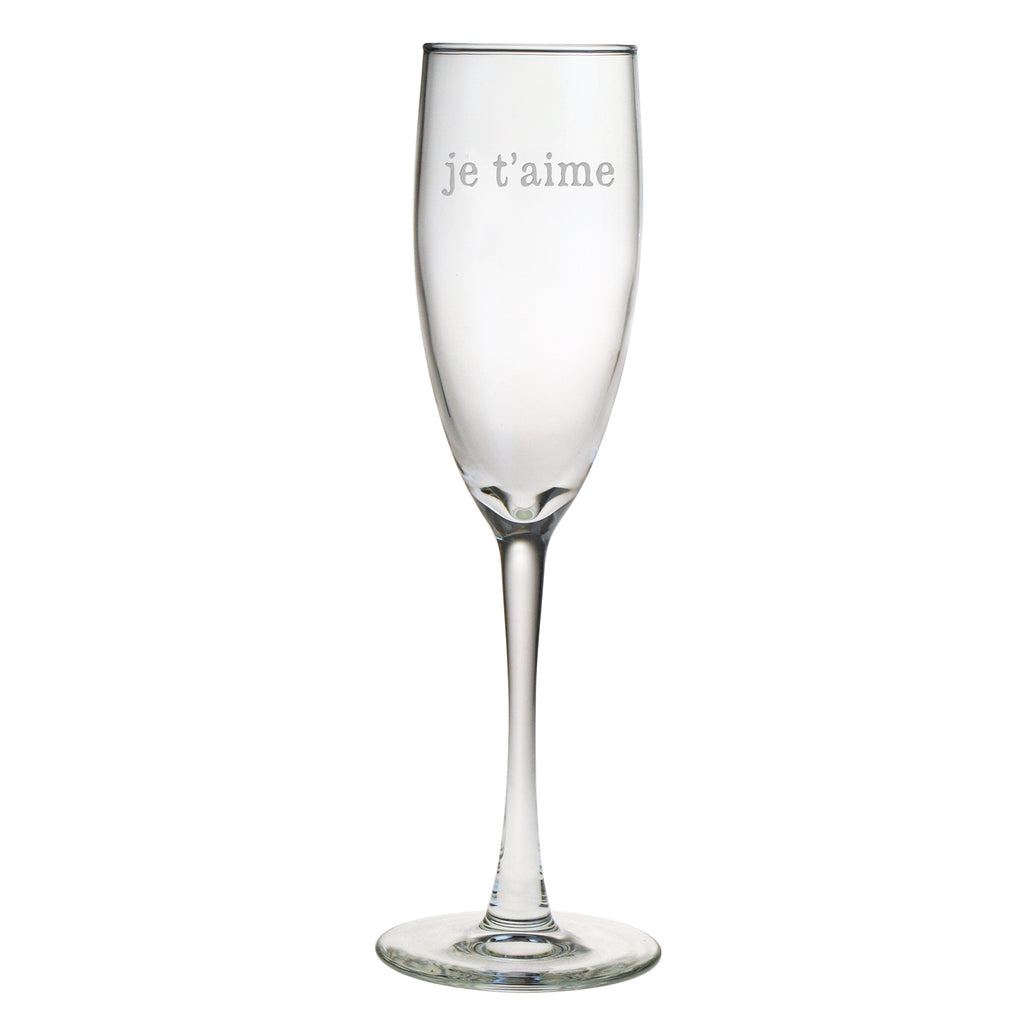 Je t'aime Champagne Glasses ~ Set of 4