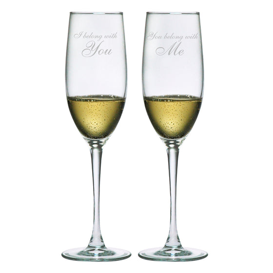 I Belong With You, You Belong With Me Champagne Glasses