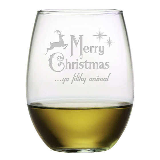 Ya Filthy Animal Stemless Wine Glasses ~ Set of 4