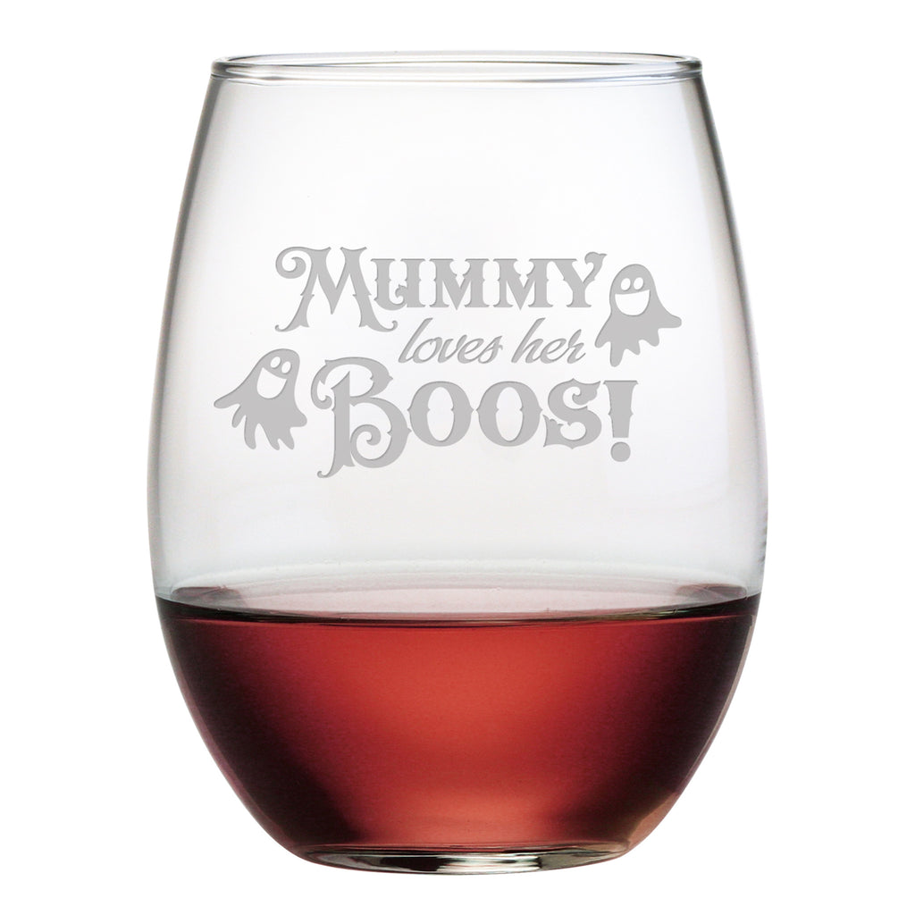 Mummy Loves Her Boos Stemless Wine Glasses - Set of 4 | Premier Home & Gifts