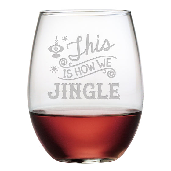 How We Jingle Stemless Wine Glasses ~ Set of 4