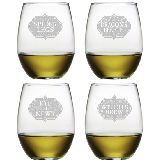 Witch's Brew Stemless Wine Glasses - Set of 4 | Premier Home & Gifts