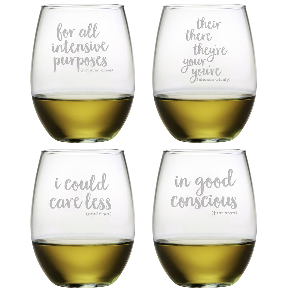 Grammar Police Stemless Wine Glasses - Premier Home & Gifts