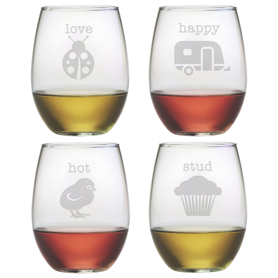 Clever Names Stemless Wine Glasses