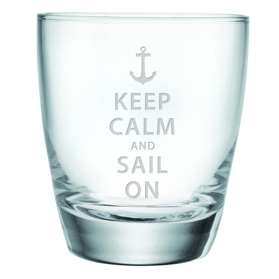 Keep Calm and Sail On Double Old Fashioned Glasses