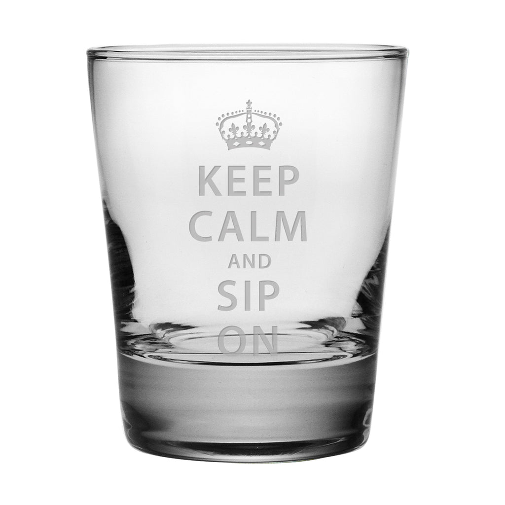 Keep Calm and Sip On Double Old Fashioned Glasses