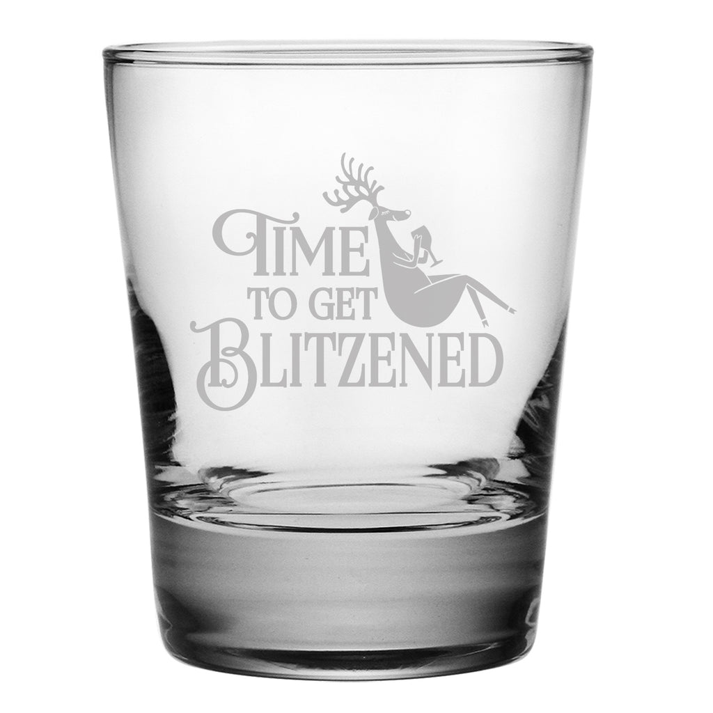 Blitzened Double Old Fashioned Glasses - Set of 4