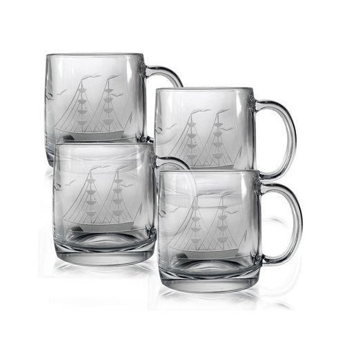 Clipper Ship Coffee Mugs ~ Set of 4