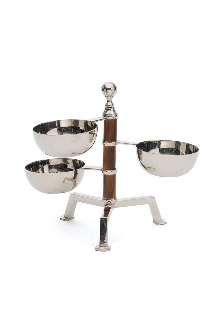 Tiered Bamboo Bowl Stand