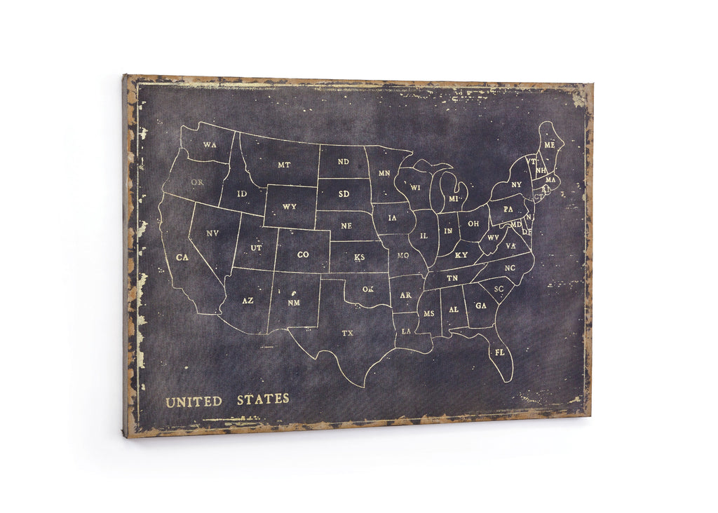 Vintage USA Map Wall Decor