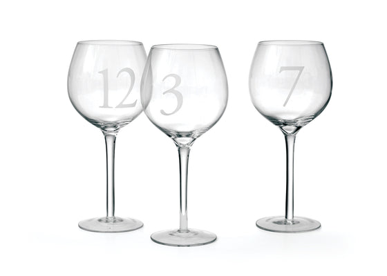 Numerology Wine Glasses ~ Set of 12