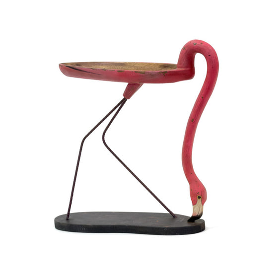 Flamingo Handpainted Wood Accent Table