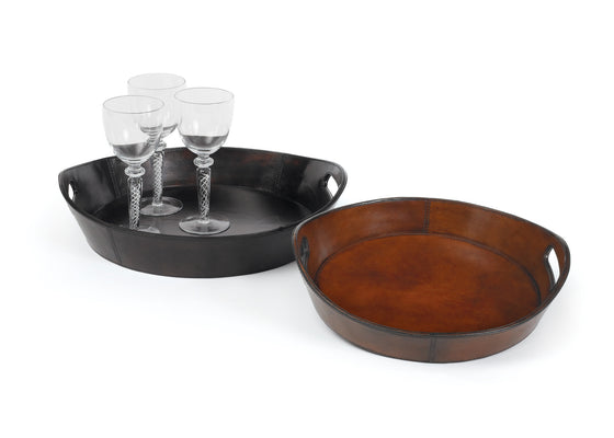 Darien Leather Trays - Set of 2