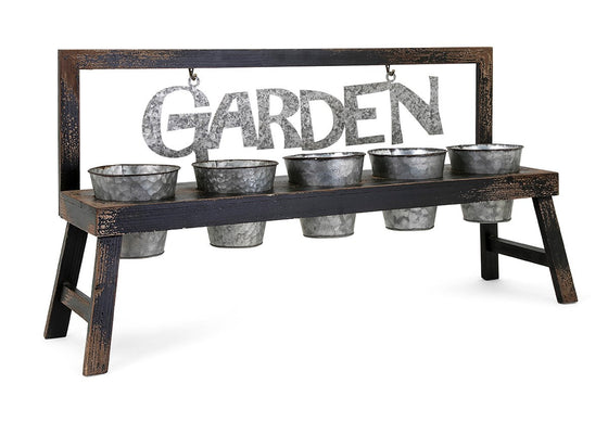 Grow Your Garden Planter - Galvanized Metal Flower Pots Herb Garden Planter