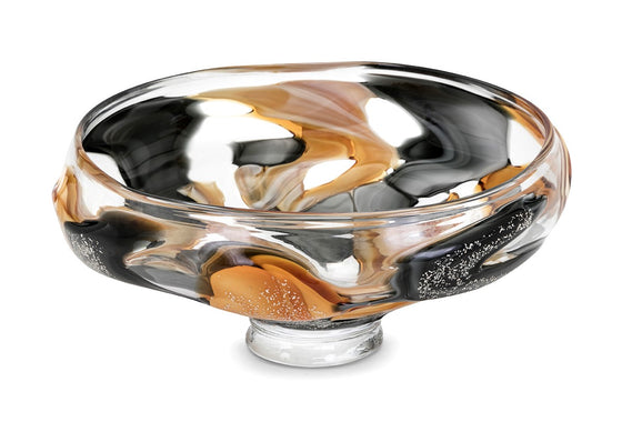 Gold and Black Decorative Glass Bowl