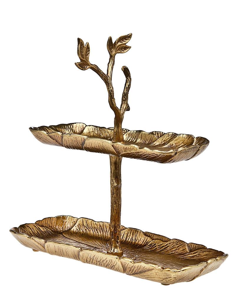 Leaf Two Tiered Server - Premier Home & Gifts