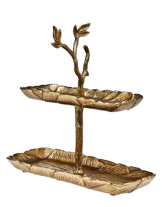 Leaf Two Tiered Server - Premier Home & Gifts